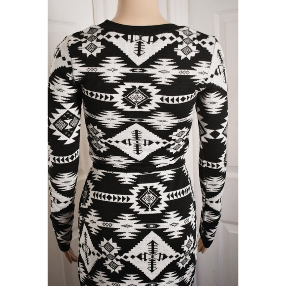 Lara Aztec Knitted Crop Top and Skirt Co-Ord Set - Picture 5 of 10